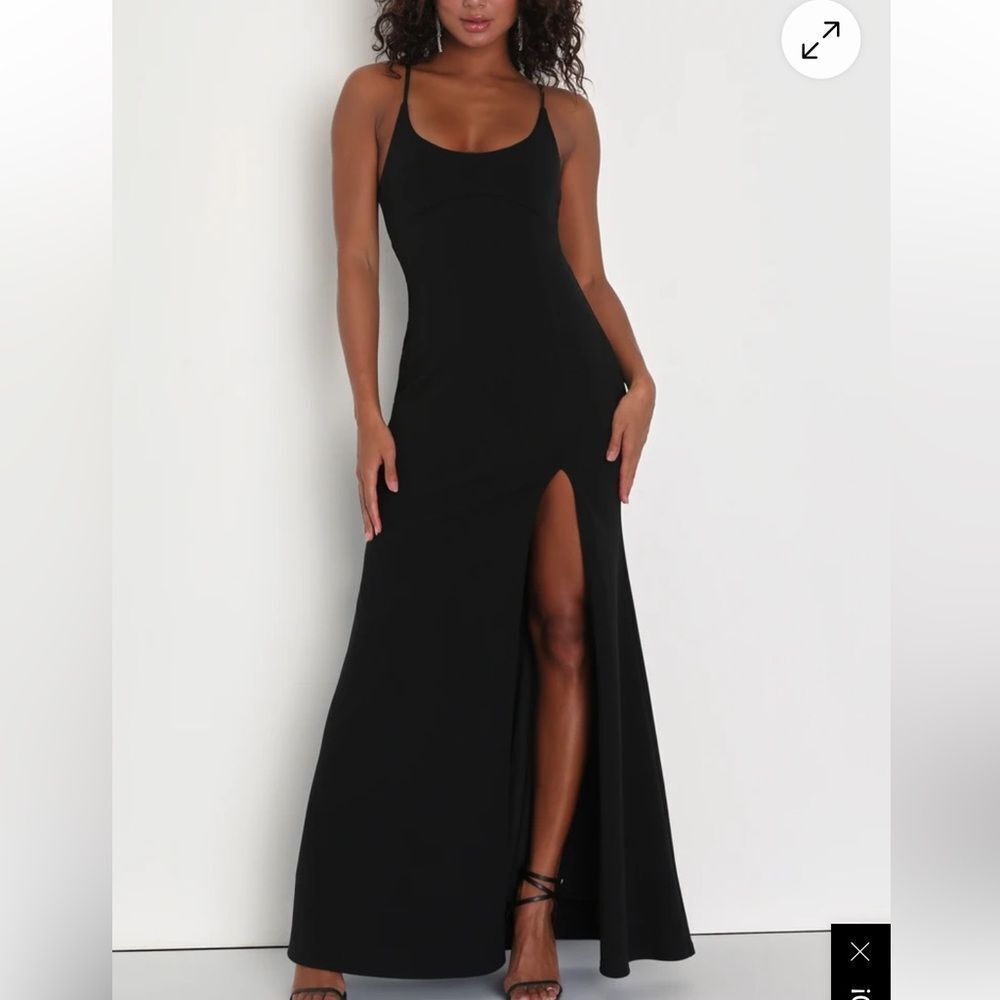 NEW Lulus Black Scoop Neck Mermaid Maxi Dress| XL